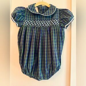 TBBC Navy & Green Plaid Onesie